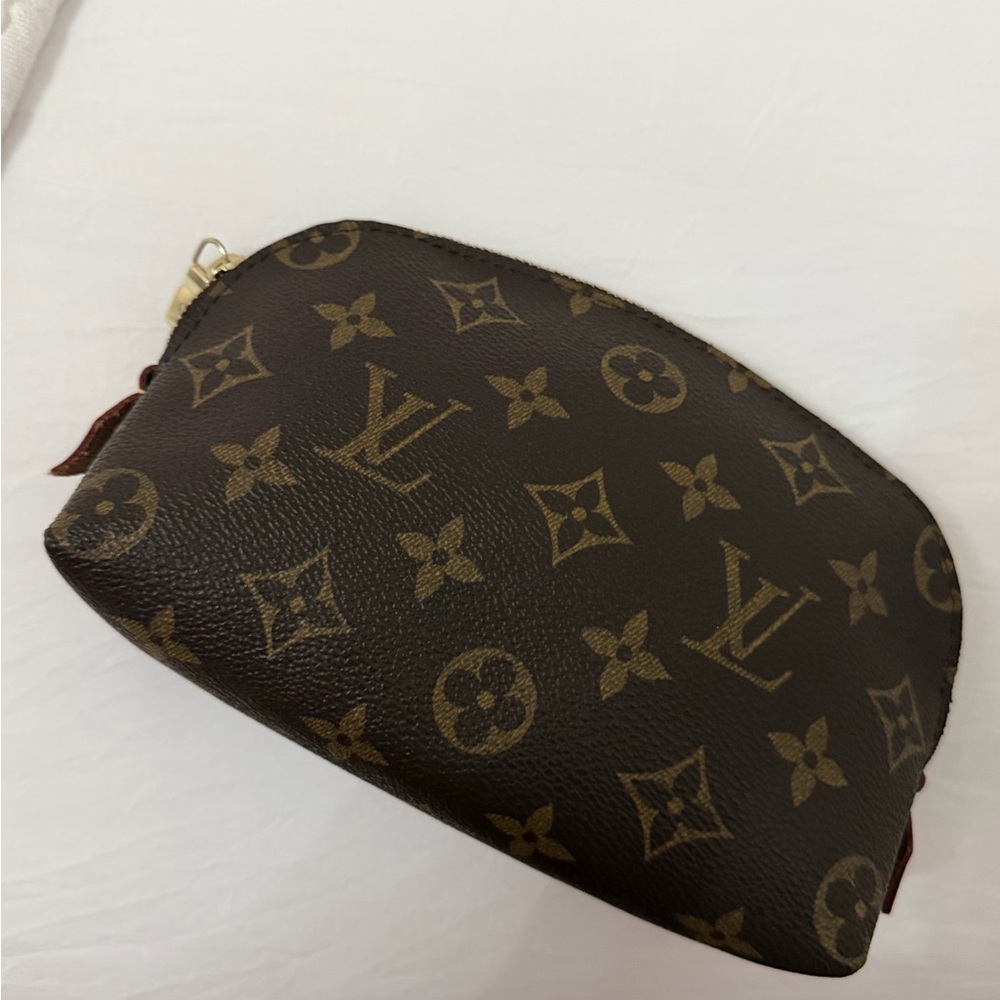 Louis Vuitton Monogram Canvas Cosmetic Pouch in Brown and Gold